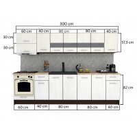 Bucatarie MARINA NEW 300 B Wenge / Decor K084
